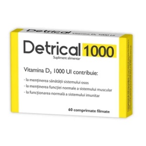 DETRICAL 1000 UI * 60 COMPRIMATE FILMATE, ZDROVIT