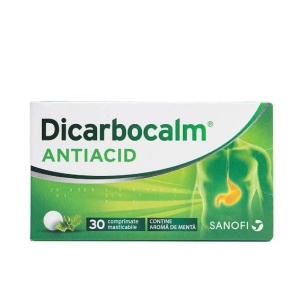 Dicarbocalm antiacid, 30 comprimate masticabile