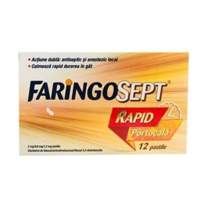 FARINGOSEPT RAPID PORTOCALA 2MG/0.6MG/1.2MG * 12 PAST