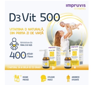 IMPRUVIS VITAMINS D3 VIT 500 SUSPENSIE ULEIOASA SPRAY * 20 ML - Img 2