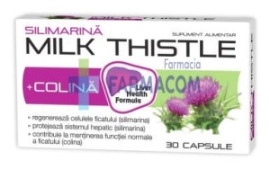 MILK THISTLE SILIMARINA + COLINA * 30 CAPSULE, ZDROVIT