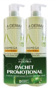 PACHET PROMOTIONAL A-DERMA EXOMEGA CONTROL GEL 2 IN 1 * 500ML 1+1 1173