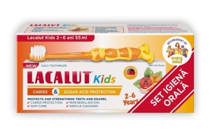 PASTA DE DINTI LACALUT KIDS 2-6 ANI * 55 ML + PERIUTA DINTI KIDS