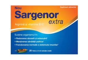 SARGENOR EXTRA ARGININA SI VITAMINA B12, SOLUTIE ORALA * 20 FIOLE / 5 ML