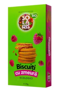SOLARIS BISCUITI CU CREMA DE ZMEURA ECO * 175 G