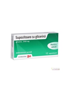 Supozitoare cu glicerina adulti, 2100 mg, 12 supozitoare, Antibiotice SA
