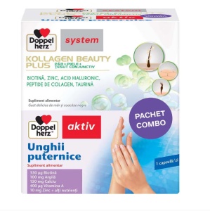 SYSTEM KOLLAGEN BEAUTY * 10 FLACOANE/25 ML + AKTIV UNGHII PUTERNICE * 30 CAPSULE