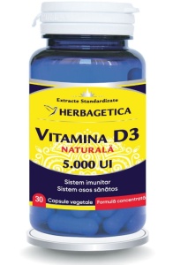 VITAMINA D3 NATURALA 5000 UI * 30 CAPSULE VEGETALE HERBAGETICA
