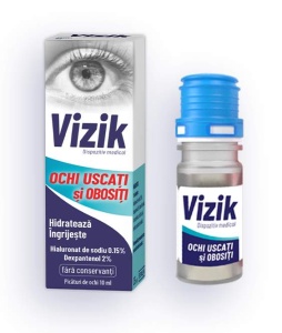 VIZIK PICATURI PENTRU OCHI USCATI SI OBOSITI * 10 ML, ZDROVIT