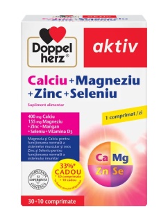 AKTIV CALCIU MAGNEZIU ZINC SELENIU * 30 COMPRIMATE +10 COMPRIMATE, DOPPELHERZ