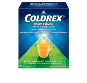 Coldrex miere si lamaie, 10 plicuri, Perrigo