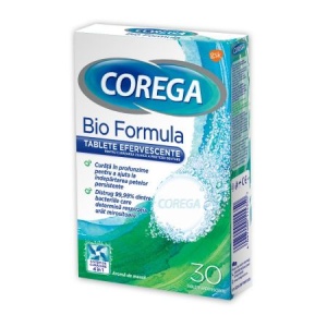 COREGA BIO FORMULA PENTRU CURATAT PROTEZA * 30 TABLETE EFERVESCENTE