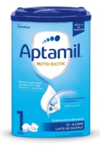 Lapte praf Aptamil Nutri Biotik 1, 0-6 luni, 800 g