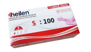 MANUSI EXAM HEILEN NITRIL NEPUDRATE ROZ MAR.S * 100 BUC