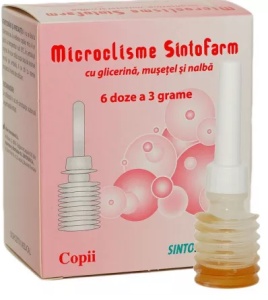 MICROCLISME SINTOFARM CU GLICERINA, MUSETEL, NALBA 3G * 6 DOZE
