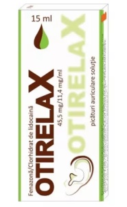 Otirelax Picaturi Auriculare, 45,5 mg/ml + 11,4 mg/ml, 15 ml