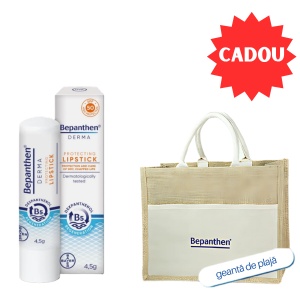 BEPANTHEN DERMA BALSAM PROTECTOR PENTRU BUZE*4,5 G + GEANTA DE PLAJA CADOU 4067