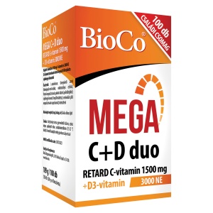 BIOCO MEGA C+D DUO, VITAMINA C 1500 MG+VITAMINA D3 3000 UI * 100 COMPRIMATE FILMATE