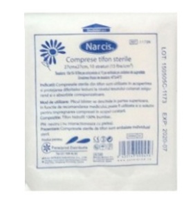 COMPRESE STERILE NARCIS 27CM/27CM * 10 BUC 1173N