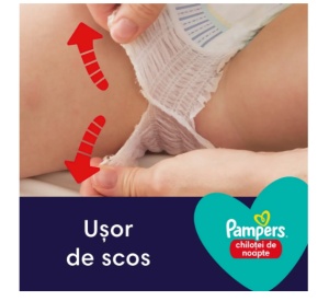 SCUTECE-CHILOTEL DE NOAPTE PAMPERS NIGHT PANTS, MARIMEA 5, 12-17 KG * 22 BUC - Img 4