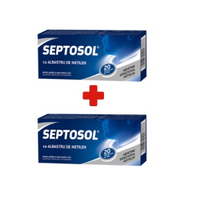 SEPTOSOL CU ALBASTRU DE METILEN * 20 COMPRIMATE BIOFARM, 1+1 GRATIS