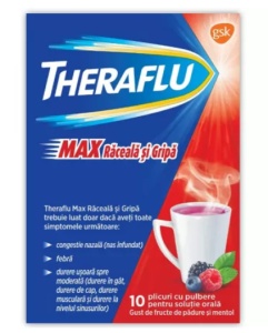 THERAFLU MAX RACEALA SI GRIPA * 10 PLIC FRUCTE DE PADURE SI MENTOL