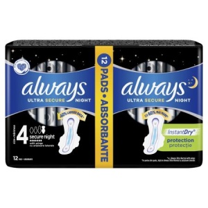ABSORBANTE ALWAYS DUO PACK ULTRA SECURE NIGHT * 12 BUCATI
