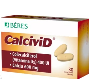 Calcivid 600 mg/400 UI, 30 comprimate, Beres