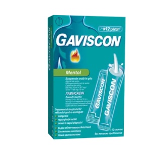 GAVISCON MENTOL 12 PLIC * 10 ML SUSP ORALA RECKITT