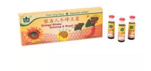 Ginkgo Biloba & Ginseng Royal Jelly, 10 fiole x 10 ml