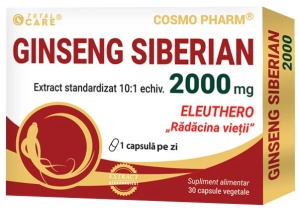 GINSENG SIBERIAN 2000 MG * 30 CAPSULE, COSMO PHARM
