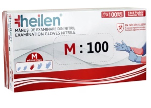 MANUSI EXAM HEILEN NITRIL NEPUDRATE ALBASTRU MAR.M * 100 BUC