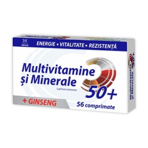 MULTIVITAMINE SI MINERALE CU GINSENG 50+ * 56 COMPRIMATE, ZDROVIT