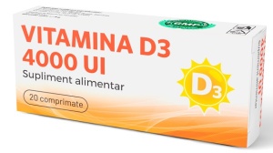 VITAMINA D3 4000 UI, 20 comprimate, Farmacom