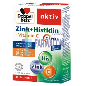 AKTIV ZINC+HISTIDINA+VIT.C DEPOT * 30 COMPRIMATE FILMATE, DOPPELHERZ