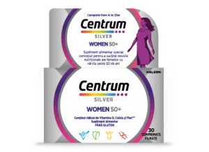CENTRUM SILVER 50+ PENTRU FEMEI * 30 COMPRIMATE + RUCSAC CADOU