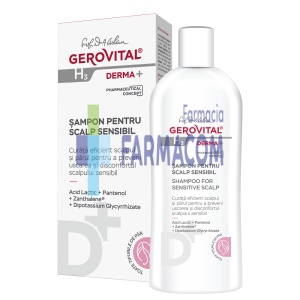 GEROVITAL H3 DERMA+ SAMPON PENTRU SCALP SENSIBIL, 200 ML