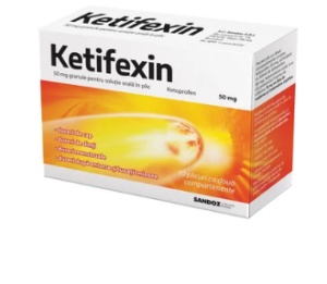 KETIFEXIN 50 MG * 10 PLIC BICOMPARTIMENTE, GRANULE PENTRU SOLUTIE ORALA