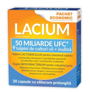 LACIUM 50 MILIARDE UFC * 30 CAPSULE CU ELIBERARE PRELUNGITA, ZDROVIT