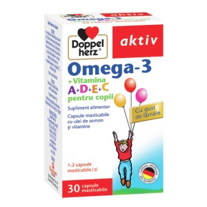 OMEGA 3 + VITAMINA A+D+E+C PENTRU COPII * 30 CAPSULE MASTICABILE, DOPPELHERZ