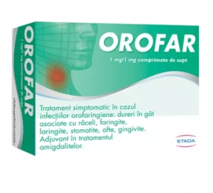 Orofar 1 mg/1 mg, 24 comprimate de supt, Stada
