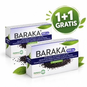 PACHET PROMO BARAKA 100 MG * 24 CAPSULE GELATINOASE 1 + 1 GRATIS