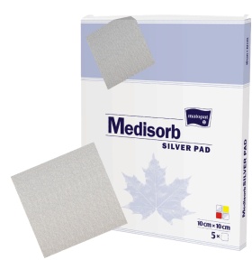 PANSAMENTE MEDISORB SILVER PAD CU ARGINT METALIC ACTIV 10 X 20 CM * 5 BUC 899455