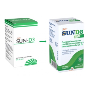 SUN D3 2000 UI, 60 CAPSULE MOI, SUN WAVE PHARMA