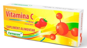 VITAMINA C 100 MG * 30 COMPRIMATE MASTICABILE CAPSUNI FARMACOM