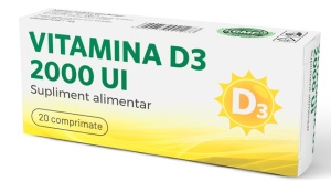 VITAMINA D3 2000 UI * 20 COMPRIMATE FARMACOM