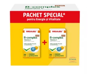 B COMPLEX PLUS VITAMINA C * 30 TABLETE MASTICABILE, PACHET PROMO 1+1