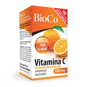 BIOCO VITAMINA C 500 MG * 100 COMPRIMATE MASTICABILE CU GUST DE PORTOCALE