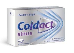 Coldact Sinus raceala si gripa, 500mg/30mg, 20 comprimate, Terapia