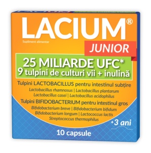 LACIUM JUNIOR 25 MILIARDE UFC * 10 CAPSULE CU ELIBERARE PRELUNGITA, ZDROVIT